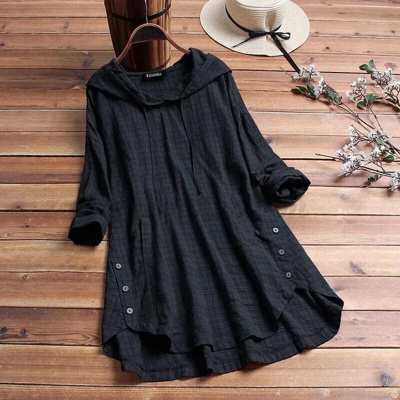 Alandra | Lniana bluza z kapturem
