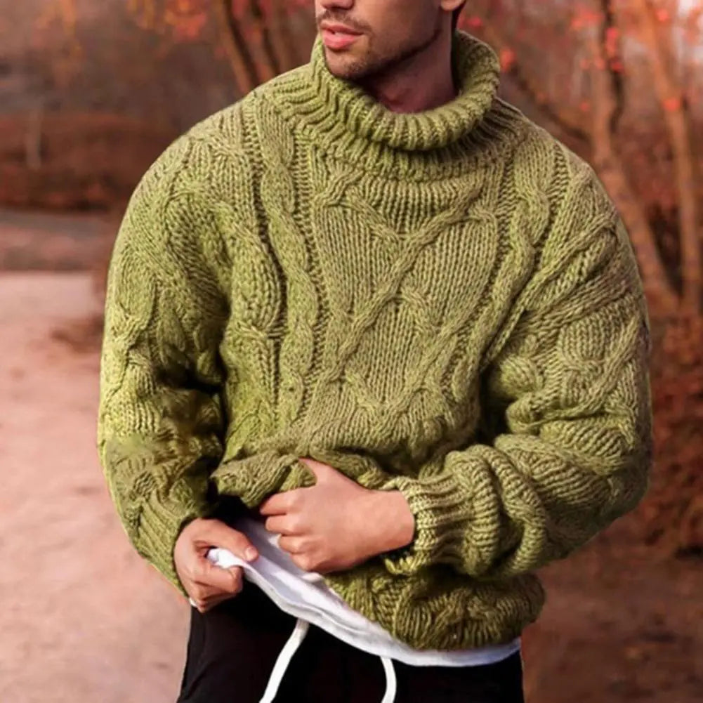 Knitted Bluza z Wełny i Golfem Męski | Idealna na Jesień/Zimę