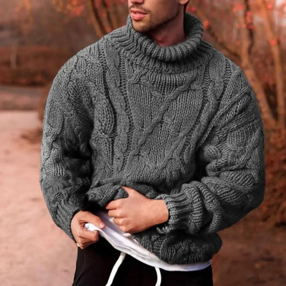 Knitted Bluza z Wełny i Golfem Męski | Idealna na Jesień/Zimę