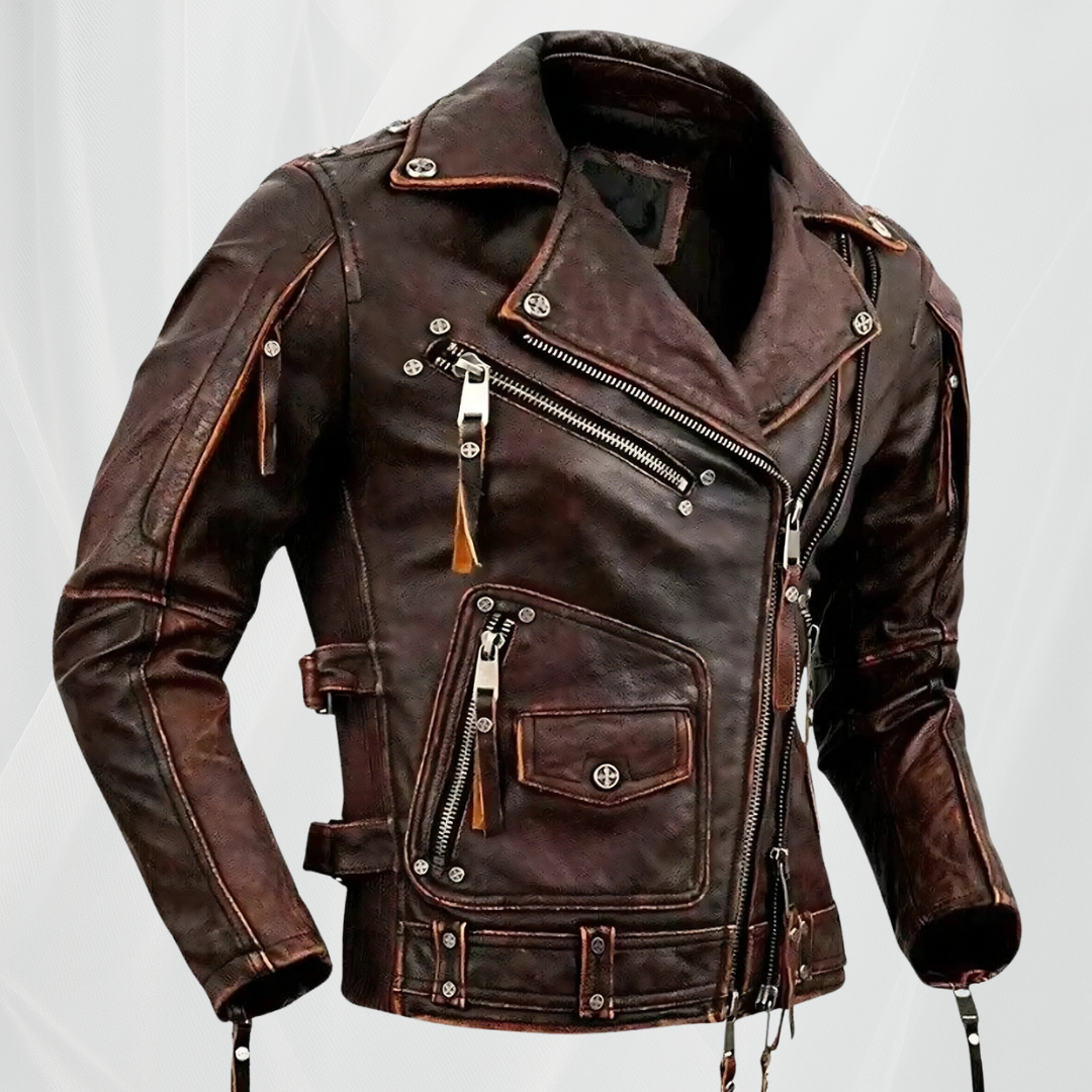 Modari | Kurtka Bomber Vintage z Owczanej Skóry