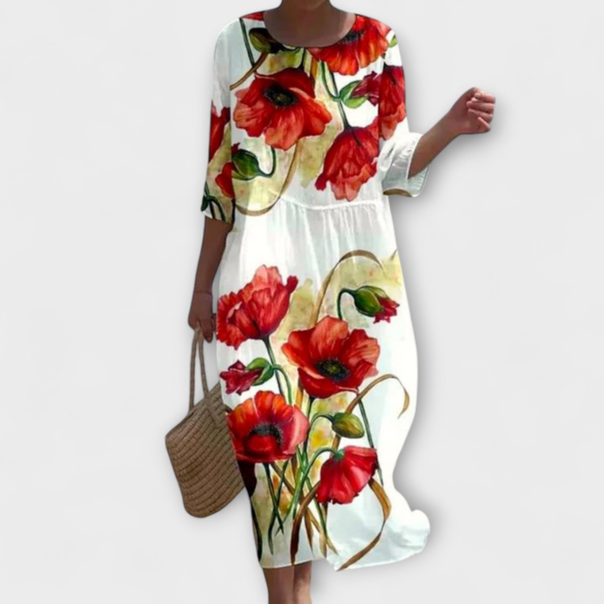 Aneta - Stylowa Sukienka Maxi w Kwiaty