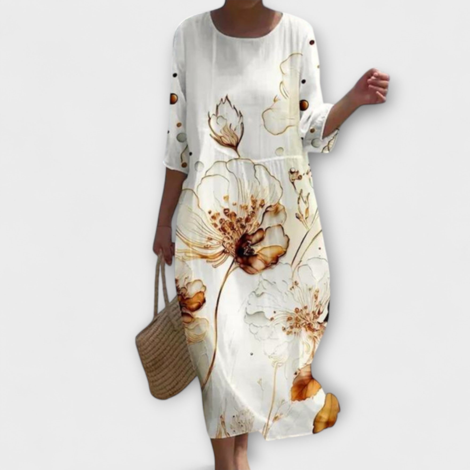 Aneta - Stylowa Sukienka Maxi w Kwiaty
