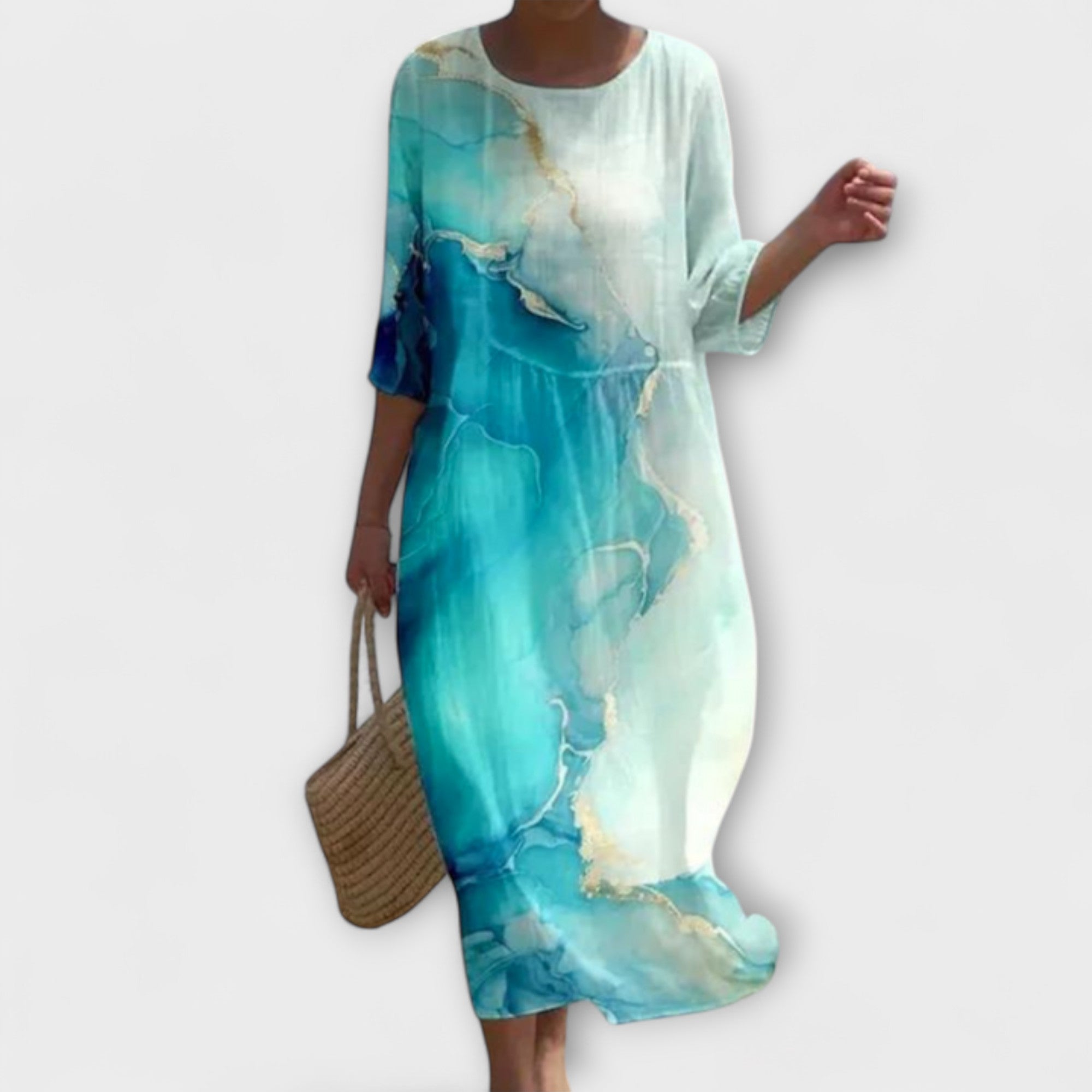Aneta - Stylowa Sukienka Maxi w Kwiaty
