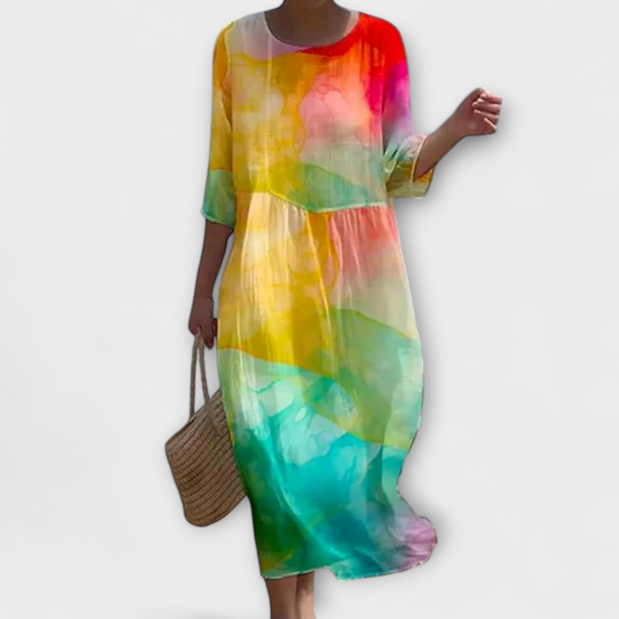 Aneta - Stylowa Sukienka Maxi w Kwiaty