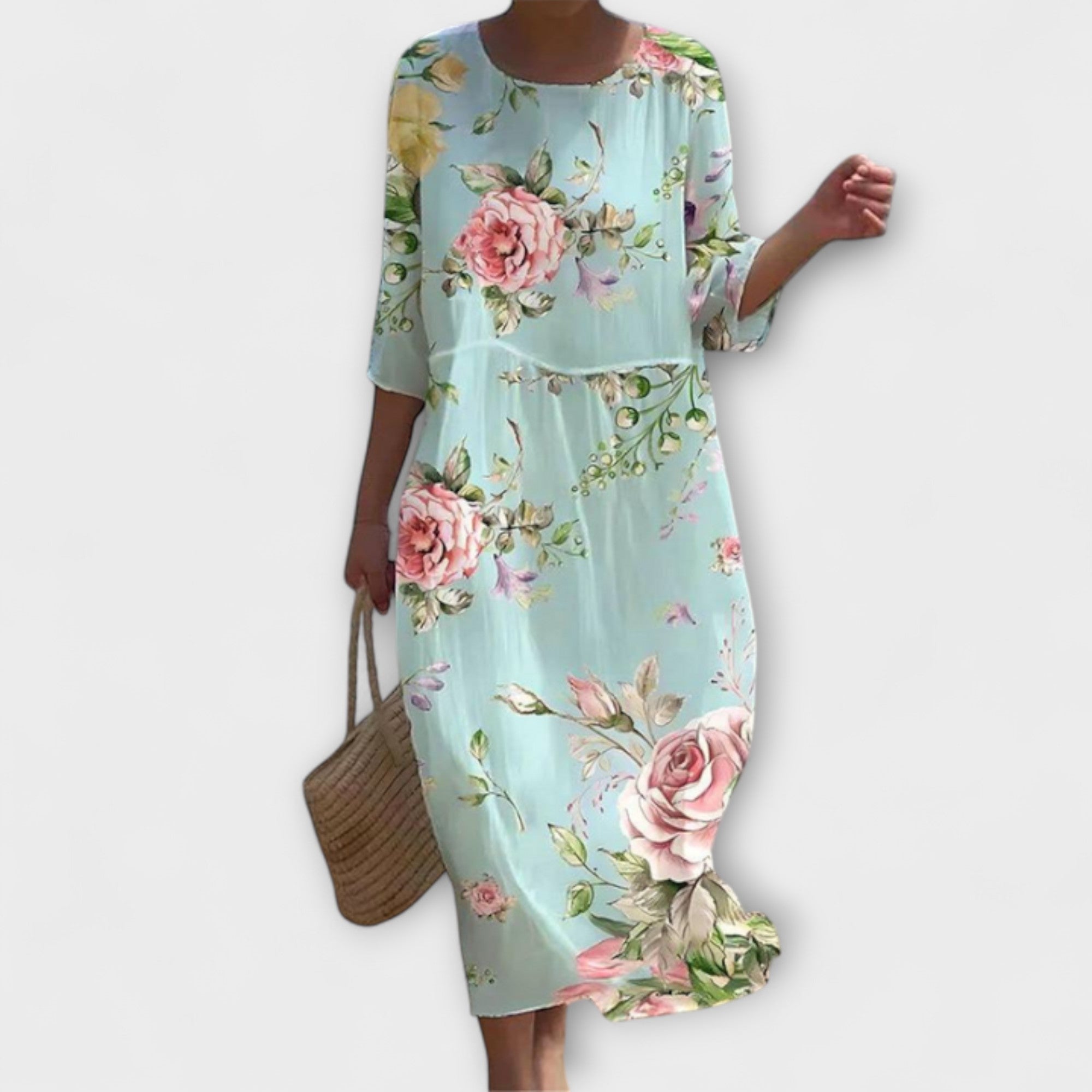 Aneta - Stylowa Sukienka Maxi w Kwiaty