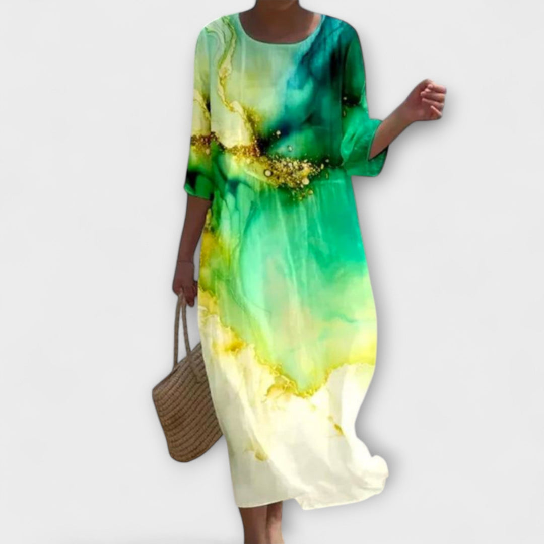 Aneta - Stylowa Sukienka Maxi w Kwiaty