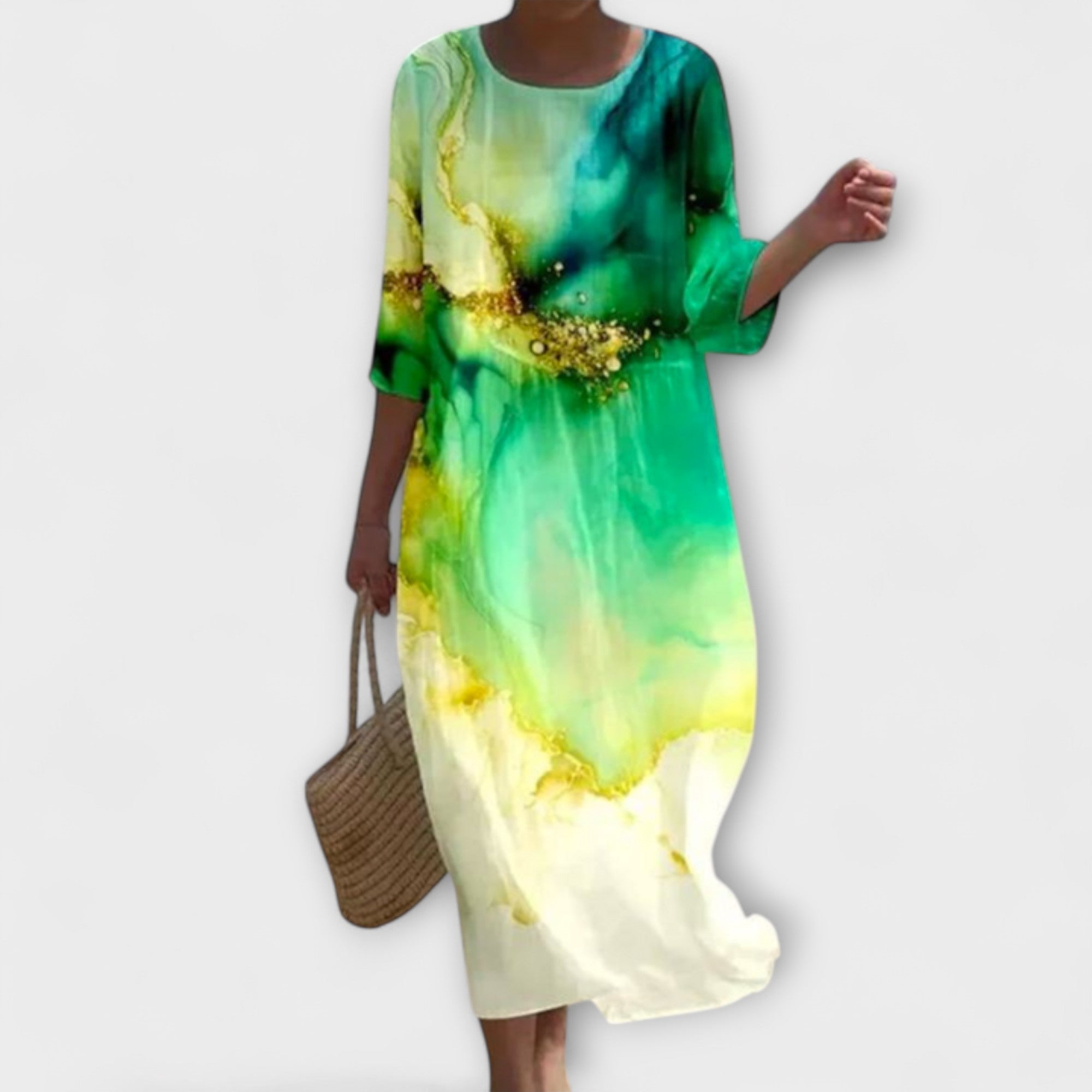 Aneta - Stylowa Sukienka Maxi w Kwiaty