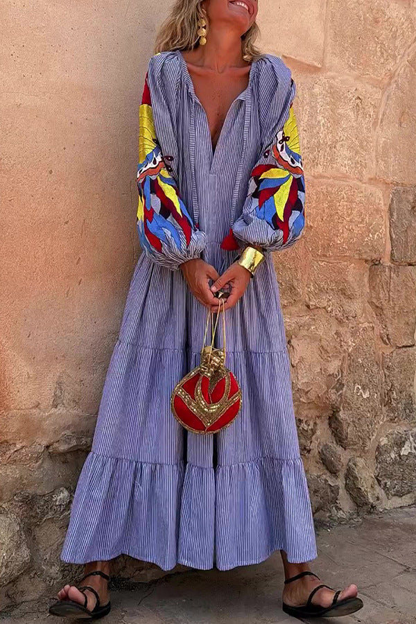 Adrianna - Boho Maxi Sukienka dla Kobiet