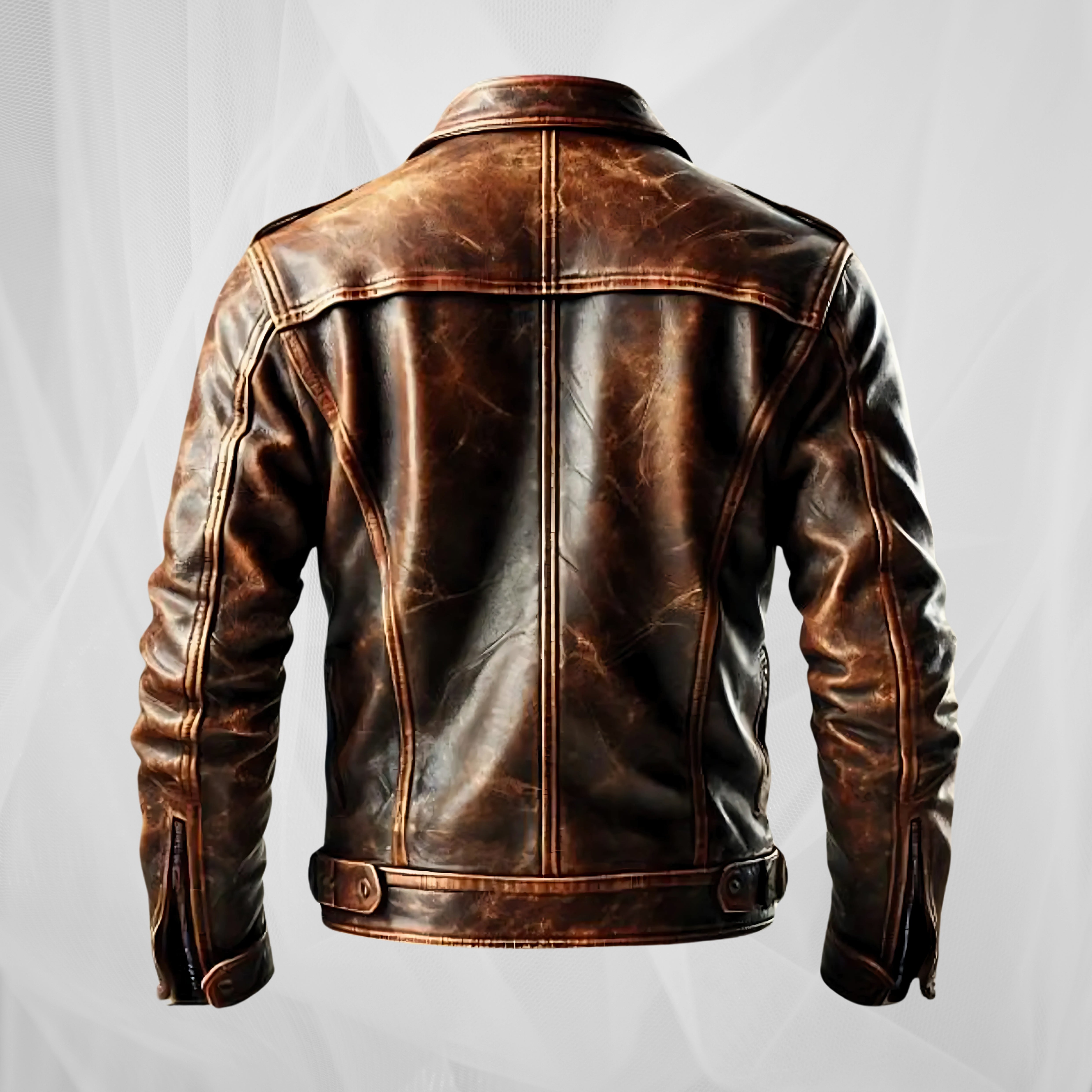 Modari | Charakterystyczna vintage brązowa kurtka motocyklowa