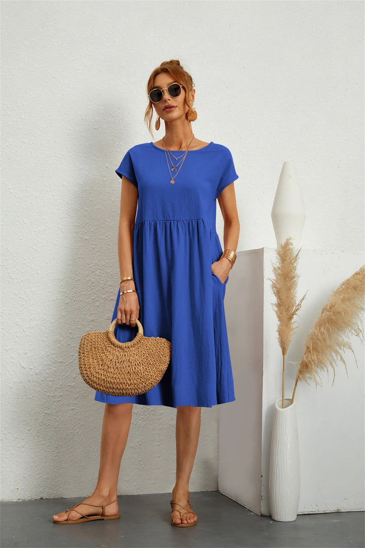 Grażyna - Casualowa Letnia Sukienka W Retro Stylu Dla Kobiet