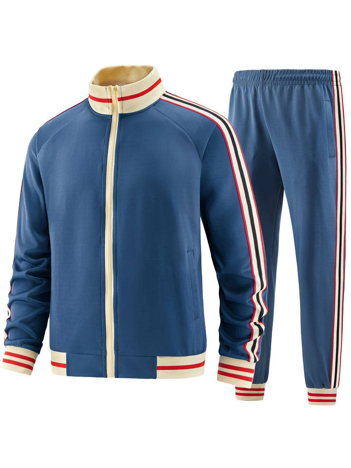 Casual Stylowy Zestaw Dresowy Sportowy z Pełnym Zamkiem Błyskawicznym Męski | Idealny na Jesień/Zimę