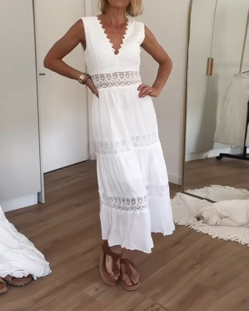 Otylia - Szykowna sukienka z dekoltem w serek dla kobiet
