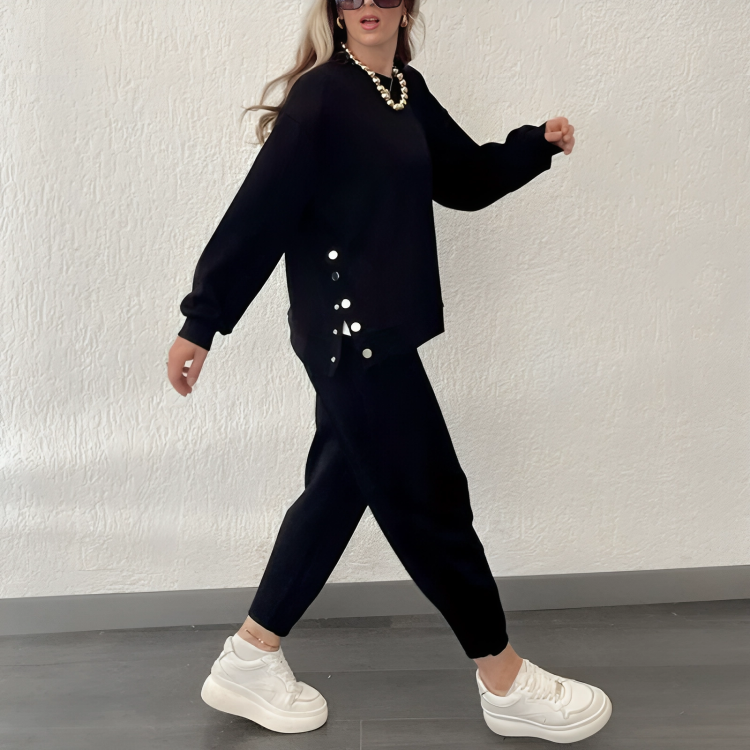 Casualowy Retro Oversize Zestaw Sportowy & Zestaw Do Biegania Dla Kobiet | Idealny na Co Dzień