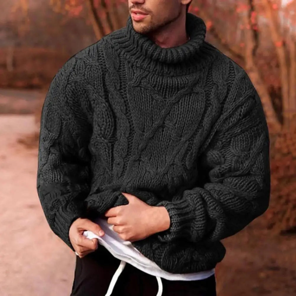 Knitted Bluza z Wełny i Golfem Męski | Idealna na Jesień/Zimę