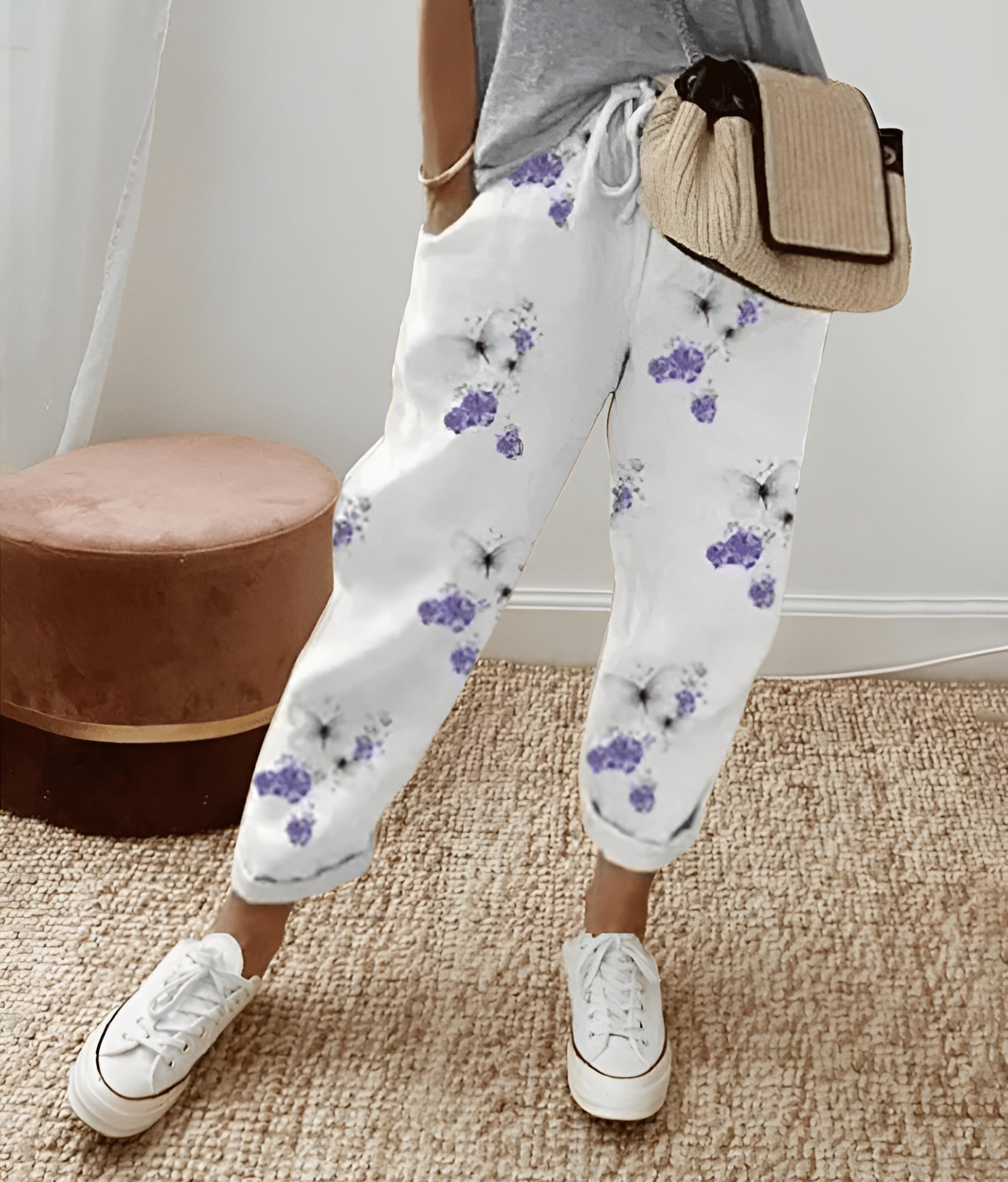 Filippa - Eleganckie spodnie z bawełny i lnu dla kobiet
