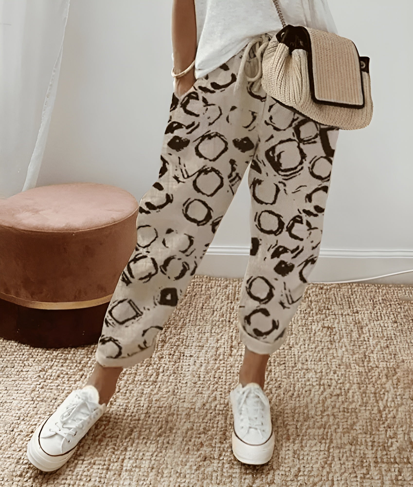Filippa - Eleganckie spodnie z bawełny i lnu dla kobiet