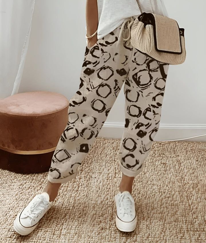 Filippa - Eleganckie spodnie z bawełny i lnu dla kobiet