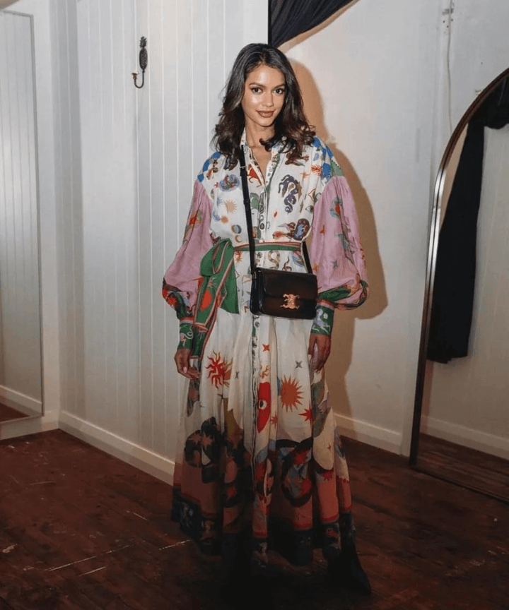Ewunia - Elegancka Włoska Inspirowana Sukienka Maxi Dla Kobiet