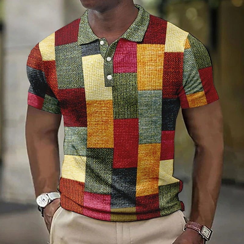 Marek™ Wielokolorowa Polo W Nowoczesnym Stylu