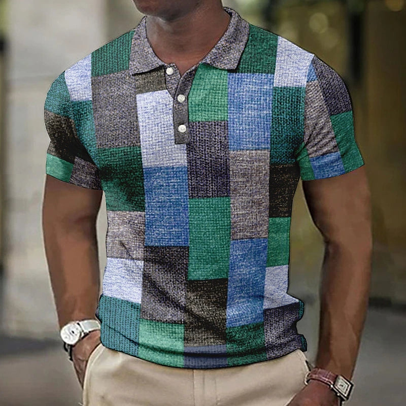 Marek™ Wielokolorowa Polo W Nowoczesnym Stylu