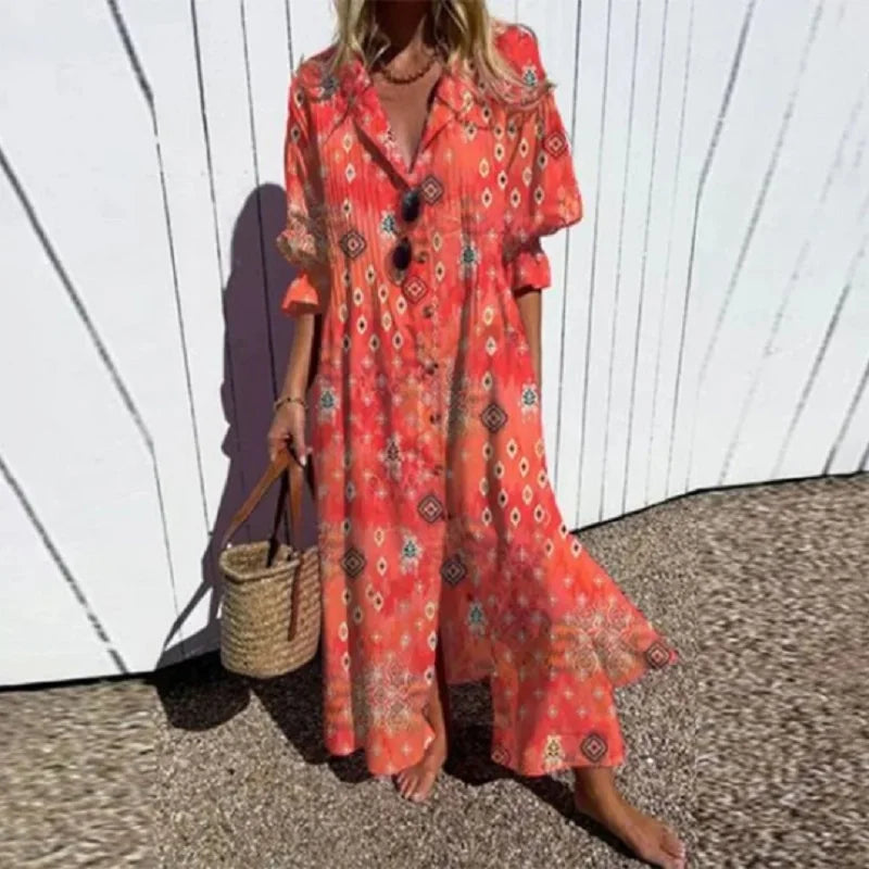 Augustyna - Komfortowa sukienka w stylu boho dla kobiet