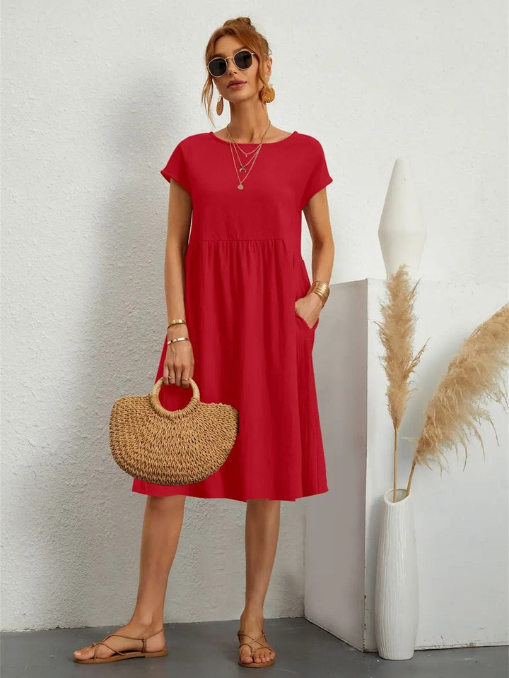 Grażyna - Casualowa Letnia Sukienka W Retro Stylu Dla Kobiet