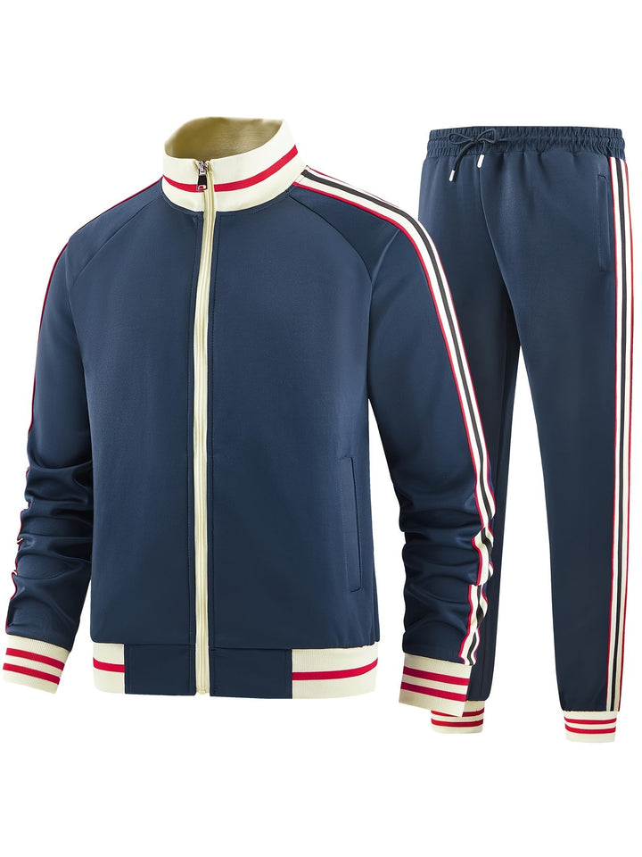Casual Stylowy Zestaw Dresowy Sportowy z Pełnym Zamkiem Błyskawicznym Męski | Idealny na Jesień/Zimę