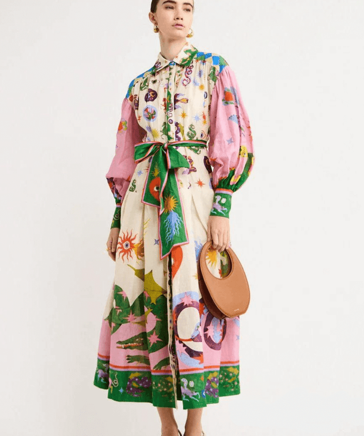 Ewunia - Elegancka Włoska Inspirowana Sukienka Maxi Dla Kobiet