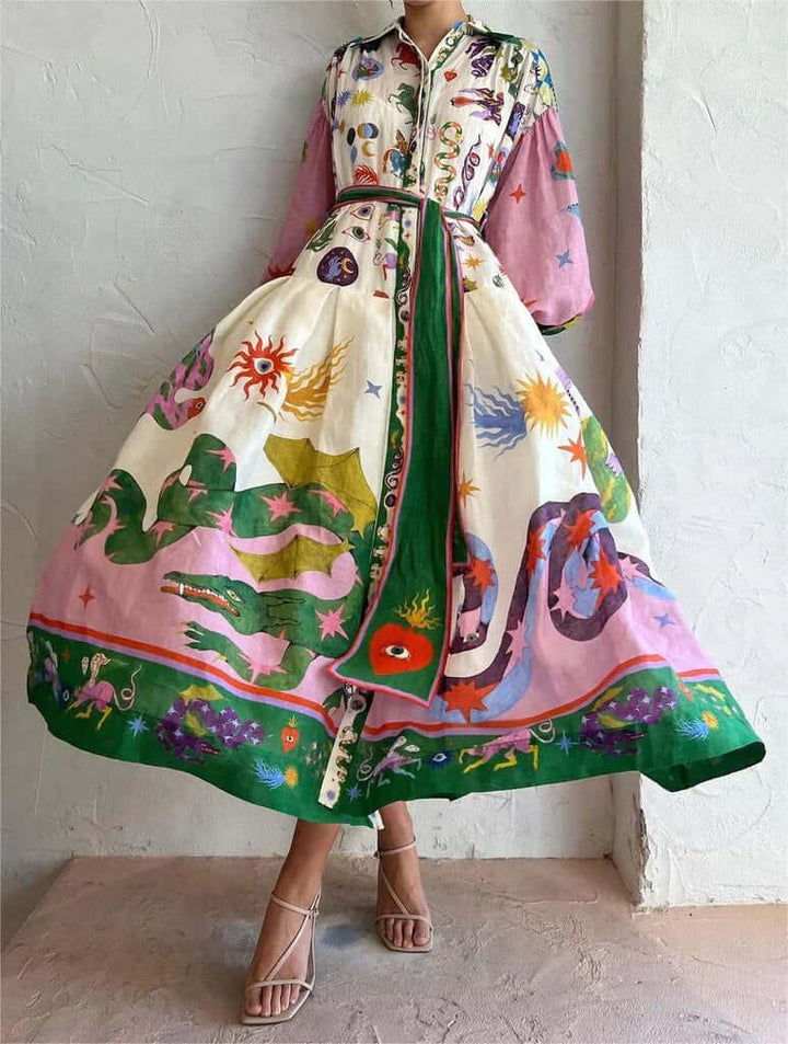 Ewunia - Elegancka Włoska Inspirowana Sukienka Maxi Dla Kobiet