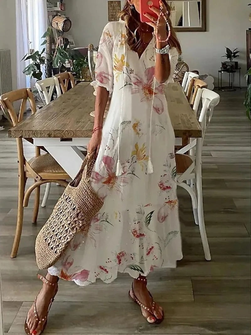 Dąbrówka - Długa sukienka w stylu boho dla kobiet