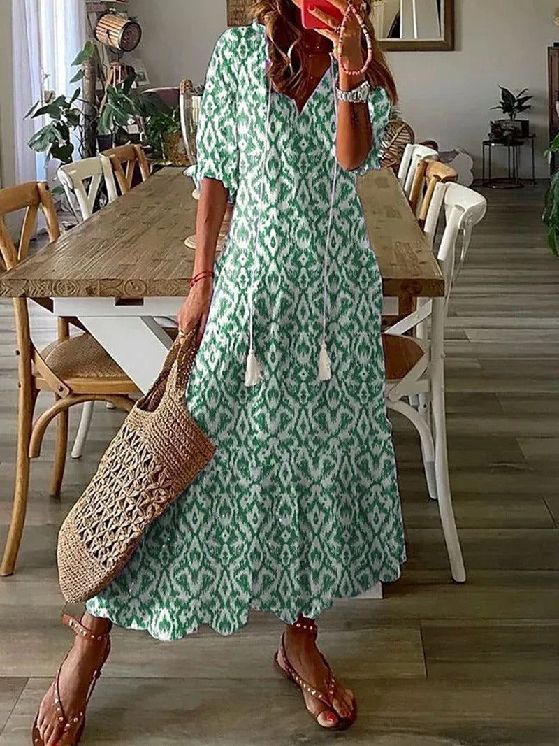 Dąbrówka - Długa sukienka w stylu boho dla kobiet