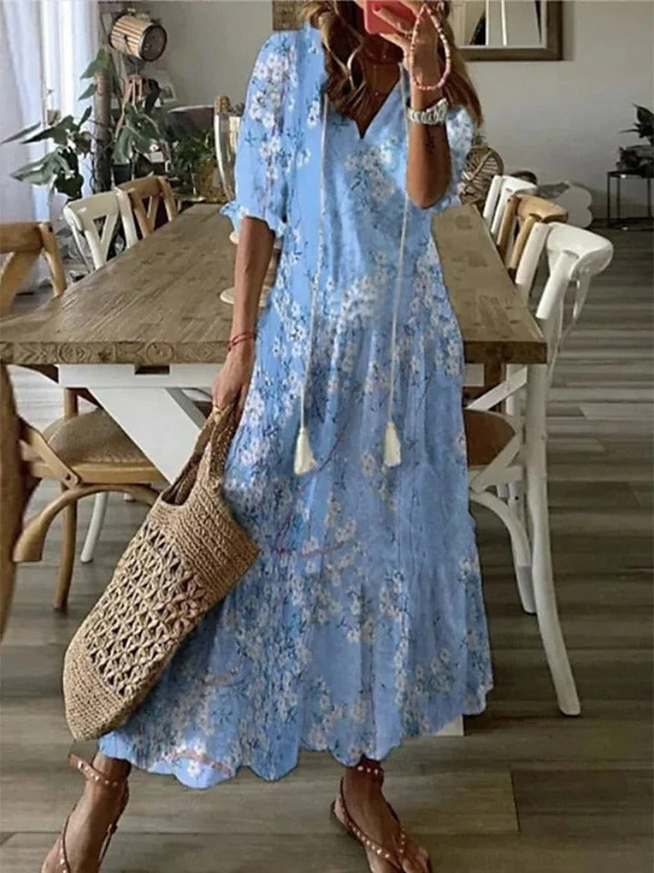 Dąbrówka - Długa sukienka w stylu boho dla kobiet