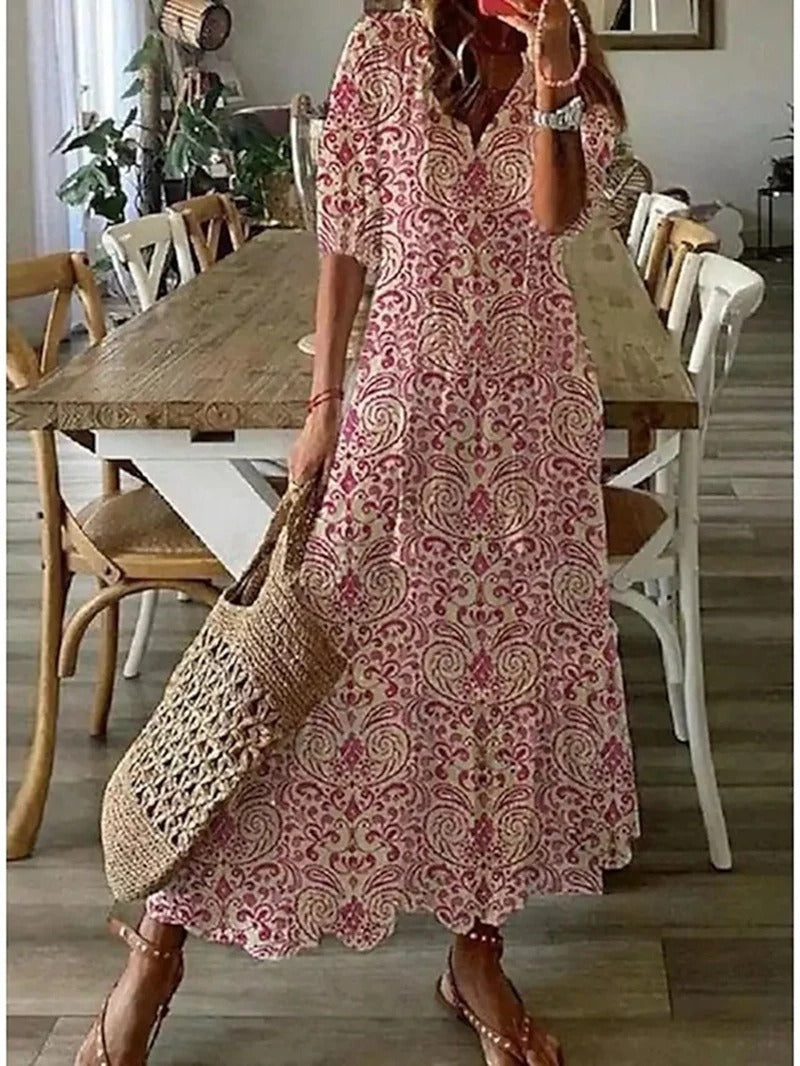 Dąbrówka - Długa sukienka w stylu boho dla kobiet