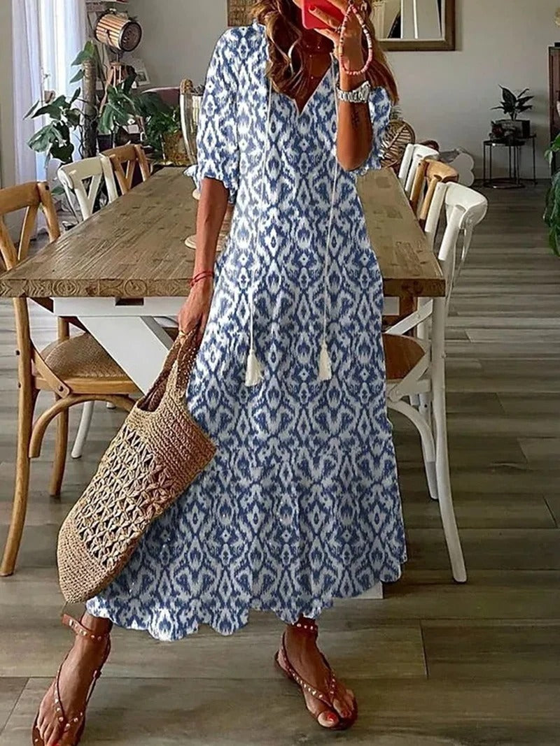 Dąbrówka - Długa sukienka w stylu boho dla kobiet